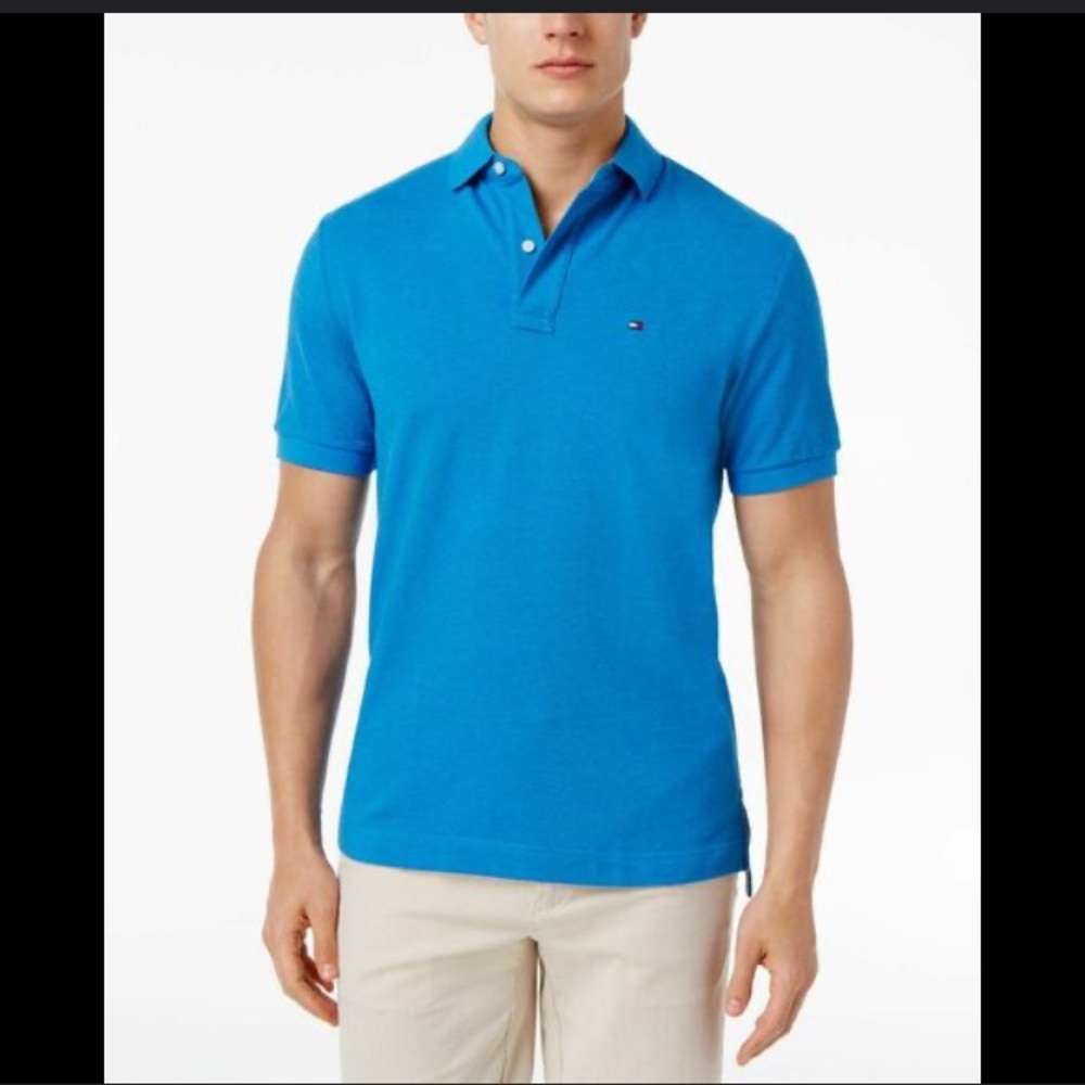 Tommy Hilfiger Blue Polo Shirt Classic Cotton Casual